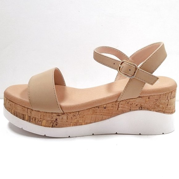 Shoes - New Beige Platform Espadrille Wedge Sandals